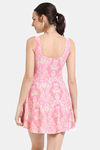 Zelocity Elastane Blended Slip-On Swimdress with Removable Pads - Peach Pink — thumbnail 3
